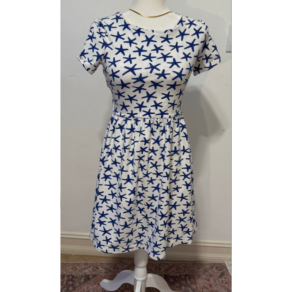 Kate Spade Mini Dress S White Blue Starfish open back
